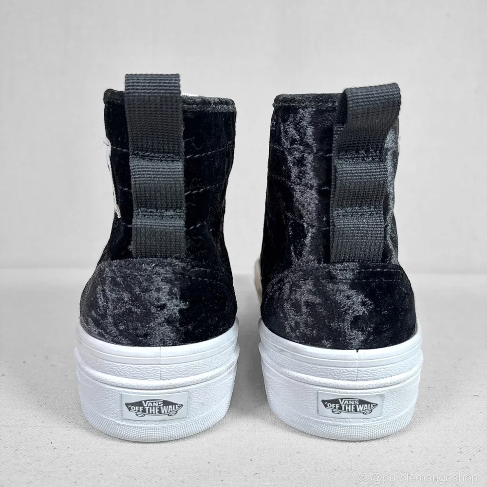 NWOT‎ VANS Sentry WC Crushed Velvet Platform Sneakers | Black | Womens | 6.5